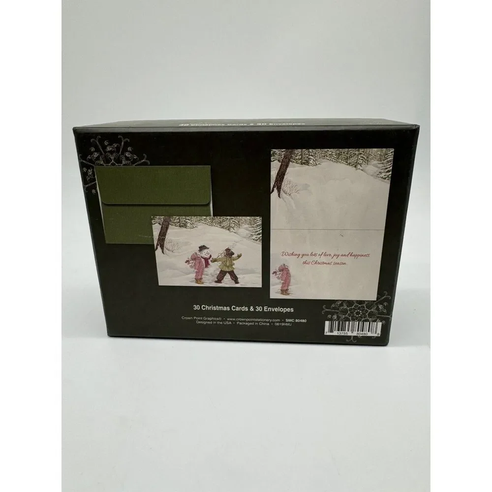 Crown Point Graphics Christmas‎ Cards 2 Boxes Total 47 Cards/Envelopes Dogs Snow